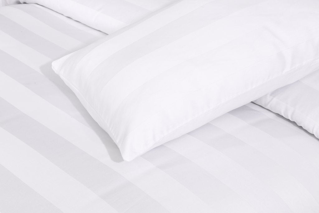 Behrens White-Bed Sheet Set-Satin Stripe