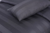 Behrens Grey-Bed Sheet Set-Satin Stripe