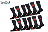 Men's Black Red Stripe Socks(Pack of 3)