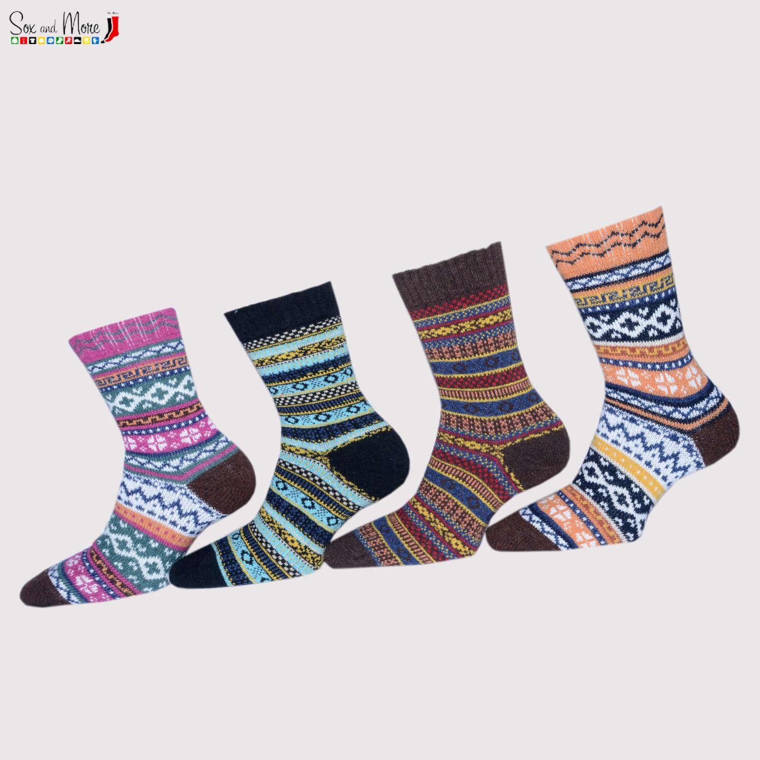 Jacquard Rabbit Wool Rainbow socks